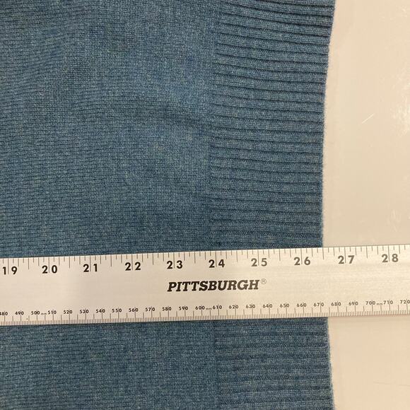 NWOT The House Of Bruar Munrospun Sweater Women US XL Lambswool V Blue Long-Slev - Picture 9 of 9